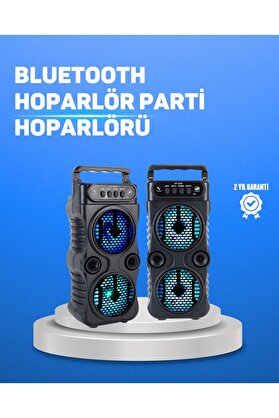 Verah Kablosuz Led Işıklı Bluetooth Hoparlör – Fm Radyolu Mikrofon Girişli - Verah15042-5219