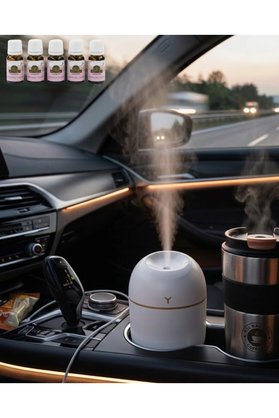 Hexa Taşınabilir Hava Nemlendirici 5 Esans Hediyeli Led Işıklı Aromaterapi Buhar Makinesi