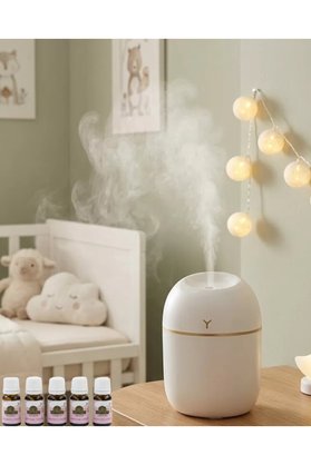 Ethab Giyim Kompakt Mini Hava Nemlendirici 5 Esans Hediyeli Led Işıklı Usb Aromaterapi Cihaz - Glst2677-624