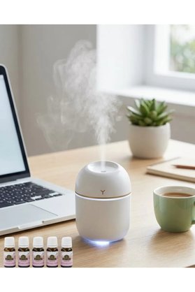 Ethab Giyim Mini Hava Nemlendirici Usb Bağlantılı Led Işıklı 5 Esans Hediyeli Aromaterapi - Glst7323-227