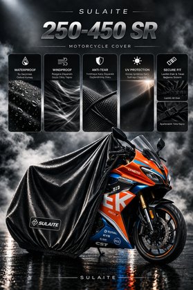Sulaite Motosiklet Brandası CF Moto SR 250 - 450 Su Geçirmez UV Koruma Kalın Kumaş Motor Örtüsü Siyah