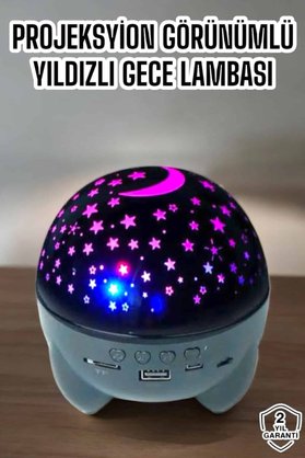 Ethab Giyim Yıldız Yansıtmalı Projeksiyon Gece Lambası Şarjlı Taşınabilir - Glst6110-3048