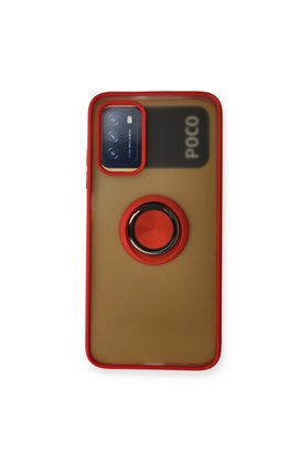 Evimdeyokyok Xiaomi Redmi 9T Kılıf Montreal Yüzüklü Silikon Kapak - Kırmızı