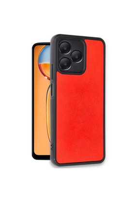 Evimdeyokyok Realme Note 50 4G Kılıf Aras Deri Kapak - Kırmızı