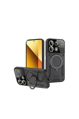 Evimdeyokyok Xiaomi Redmi Note 13 4G Kılıf Joy Lens Standlı Kapak - Siyah