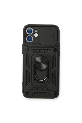 Evimdeyokyok Apple İphone 12 Mini Kılıf Pars Lens Yüzüklü Silikon - Siyah