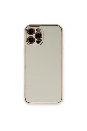 Evimdeyokyok Apple İphone 12 Pro Kılıf Coco Deri Silikon Kapak - Beyaz