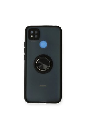 Evimdeyokyok Xiaomi Redmi 9C Kılıf Montreal Yüzüklü Silikon Kapak - Siyah