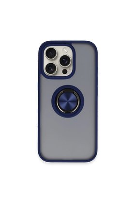 Evimdeyokyok Apple İphone 16 Pro Max Kılıf Montreal Yüzüklü Silikon Kapak - Lacivert