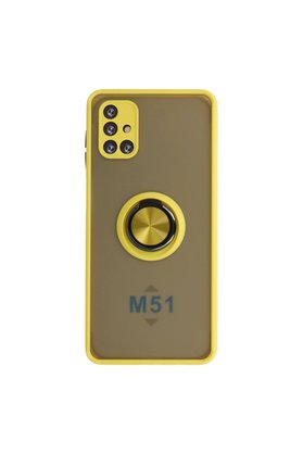 Evimdeyokyok Samsung Galaxy M51 Kılıf Montreal Yüzüklü Silikon Kapak - Sarı