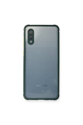 Evimdeyokyok Samsung Galaxy A02 Kılıf Miami Şeffaf Silikon - Koyu Yeşil