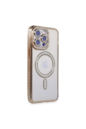 Evimdeyokyok Apple İphone 14 Pro Kılıf Joke Simli Magneticsafe Kılıf - Gold