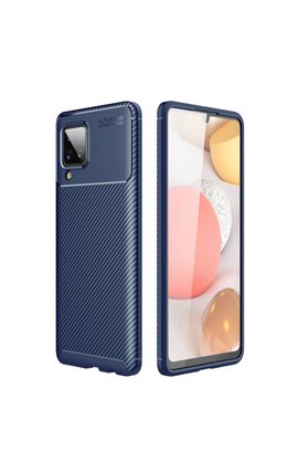 Evimdeyokyok Samsung Galaxy A22 Kılıf Auto Focus Karbon Kapak - Lacivert