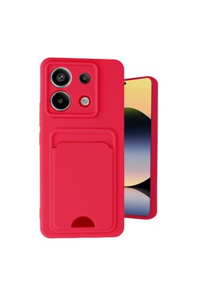 Evimdeyokyok Xiaomi Redmi Note 13 Pro 5G Kılıf Kelvin Kartvizitli Silikon - Kırmızı