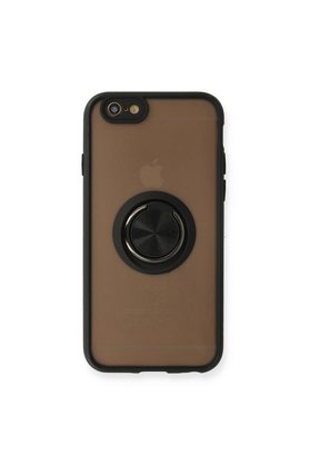 Evimdeyokyok Apple İphone 6 Kılıf Montreal Yüzüklü Silikon Kapak - Siyah