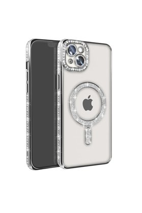 Evimdeyokyok Apple İphone 14 Kılıf Joke Simli Magneticsafe Kılıf - Gümüş