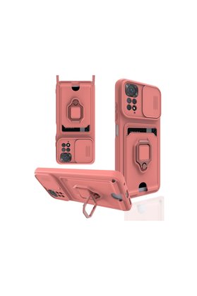 Evimdeyokyok Xiaomi Redmi Note 11 Kılıf Zuma Kartvizitli Yüzüklü Silikon - Pembe