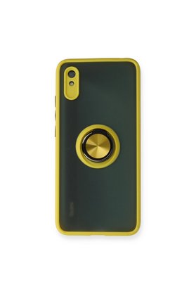 Evimdeyokyok Xiaomi Redmi 9A Kılıf Montreal Yüzüklü Silikon Kapak - Sarı