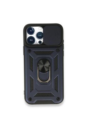 Evimdeyokyok Apple İphone 15 Pro Kılıf Pars Lens Yüzüklü Silikon - Lacivert