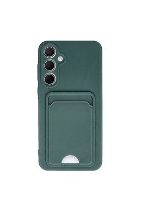 Evimdeyokyok Samsung Galaxy A35 5G Kılıf Kelvin Kartvizitli Silikon - Koyu Yeşil
