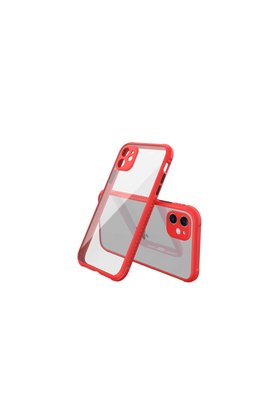 Evimdeyokyok Apple İphone 12 Mini Kılıf Miami Şeffaf Silikon - Kırmızı