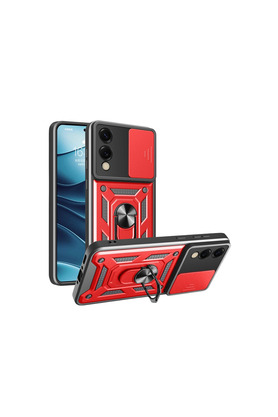 Evi̇mdeyokyok Samsung Galaxy S25 Edge Pars Lens Yüzüklü Si̇li̇kon - Kırmızı