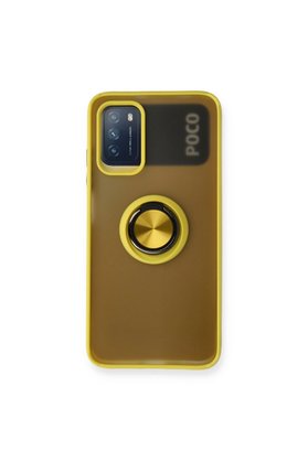 Evimdeyokyok Xiaomi Redmi 9T Kılıf Montreal Yüzüklü Silikon Kapak - Sarı
