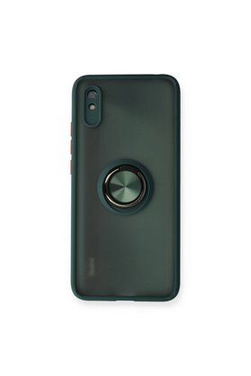 Evimdeyokyok Xiaomi Redmi 9A Kılıf Montreal Yüzüklü Silikon Kapak - Yeşil