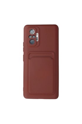 Evimdeyokyok Xiaomi Redmi Note 10 Pro Kılıf Kelvin Kartvizitli Silikon - Bordo