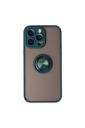 Evimdeyokyok Apple İphone 14 Pro Max Kılıf Montreal Yüzüklü Silikon Kapak - Yeşil