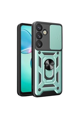 Evimdeyokyok Samsung Galaxy S25 Kılıf Pars Lens Yüzüklü Silikon - Yeşil