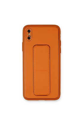 Evimdeyokyok Apple İphone Xs Max Kılıf Coco Deri Standlı Kapak - Turuncu