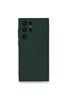 Evimdeyokyok Samsung Galaxy S23 Ultra Kılıf Nano İçi Kadife Silikon - Koyu Yeşil