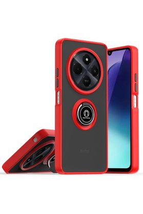 Evimdeyokyok Realme C75 4G Kılıf Montreal Yüzüklü Silikon Kapak - Kırmızı