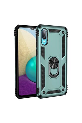 Evimdeyokyok Samsung Galaxy A02 Kılıf Sofya Yüzüklü Silikon Kapak - Yeşil