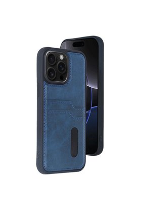 Evimdeyokyok Apple İphone 14 Pro Max Kılıf Sara Kartvizitli Deri Kılıf - Lacivert