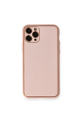 Evimdeyokyok Apple İphone 11 Pro Kılıf Coco Deri Silikon Kapak - Pembe