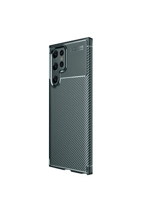 Evimdeyokyok Samsung Galaxy S25 Ultra Kılıf Auto Focus Karbon Kapak - Koyu Yeşil