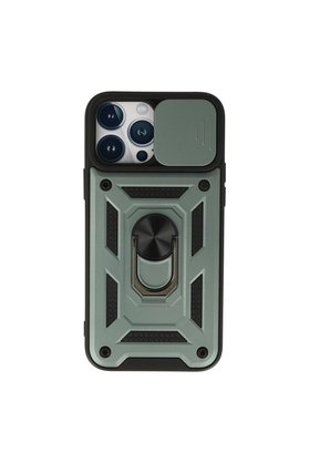 Evimdeyokyok Apple İphone 13 Pro Max Kılıf Pars Lens Yüzüklü Silikon - Yeşil