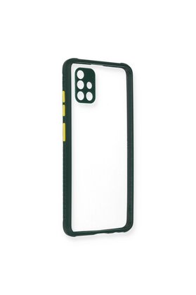 Evimdeyokyok Samsung Galaxy A71 Kılıf Miami Şeffaf Silikon - Koyu Yeşil