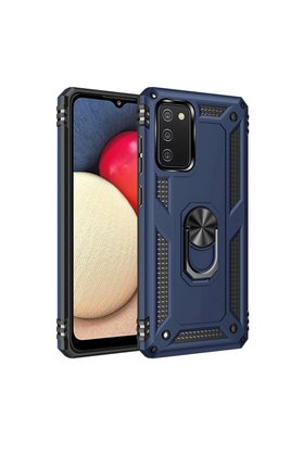 Evimdeyokyok Samsung Galaxy A03S Kılıf Sofya Yüzüklü Silikon Kapak - Lacivert