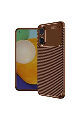 Evimdeyokyok Realme 12 Lite Kılıf Auto Focus Karbon Kapak - Kahverengi