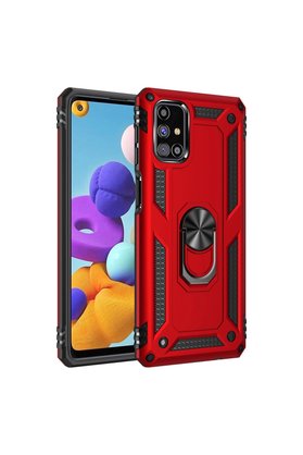 Evimdeyokyok Samsung Galaxy M31S Kılıf Sofya Yüzüklü Silikon Kapak - Kırmızı