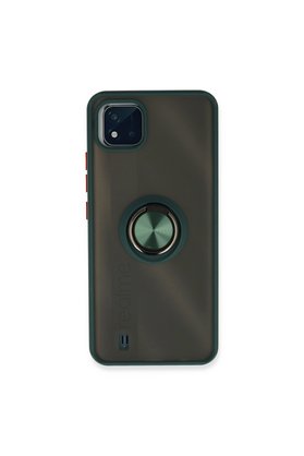 Evimdeyokyok Realme C11 2021 Kılıf Montreal Yüzüklü Silikon Kapak - Yeşil