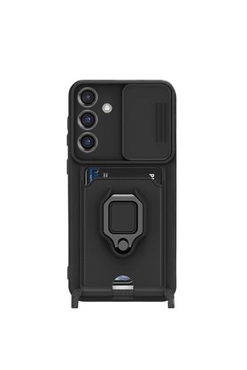 Evimdeyokyok Samsung Galaxy S25 Plus Kılıf Zuma Kartvizitli Yüzüklü Silikon - Siyah