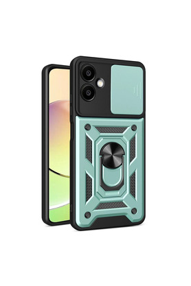 Evi̇mdeyokyok Samsung Galaxy A07 4G Pars Lens Yüzüklü Si̇li̇kon - Yeşi̇l