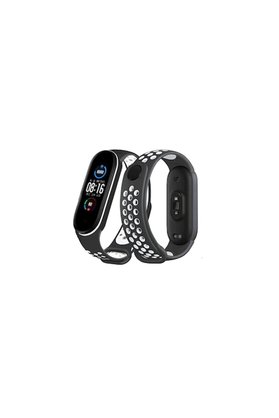 Evimdeyokyok Xiaomi Mi Band 4 Spor Delikli Kordon - Siyah-Beyaz