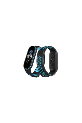 Evi̇mdeyokyok Xi̇aomi̇ Mi̇ Band 6 Spor Deli̇kli̇ Kordon - Si̇yah-Mavi̇