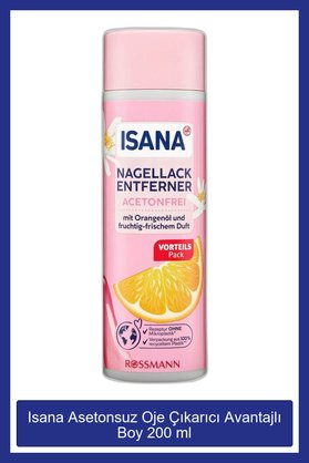ISANA Asetonsuz Oje Çıkarıcı Avantajlı Boy 200 ml