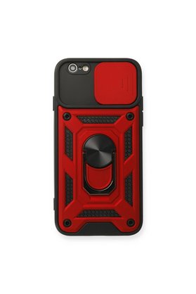 Evimdeyokyok Apple İphone 6 Kılıf Pars Lens Yüzüklü Silikon - Kırmızı